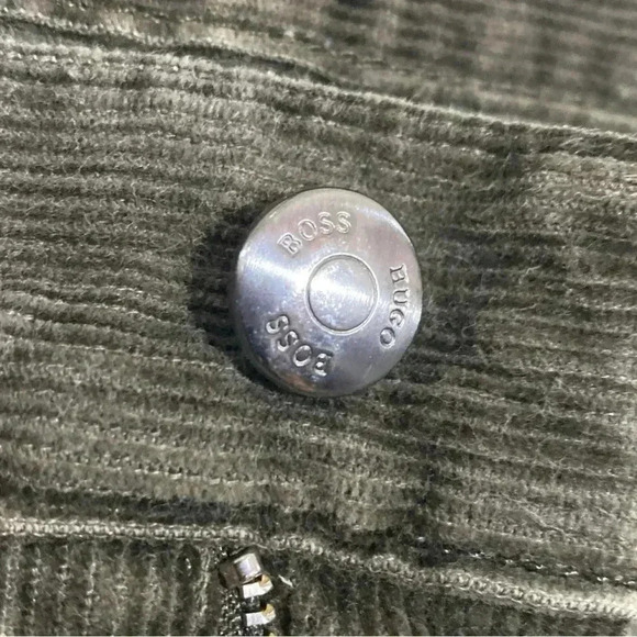 HUGO BOSS men brownish-green corduroy straight mid rise zip up academia… - Picture 9 of 16